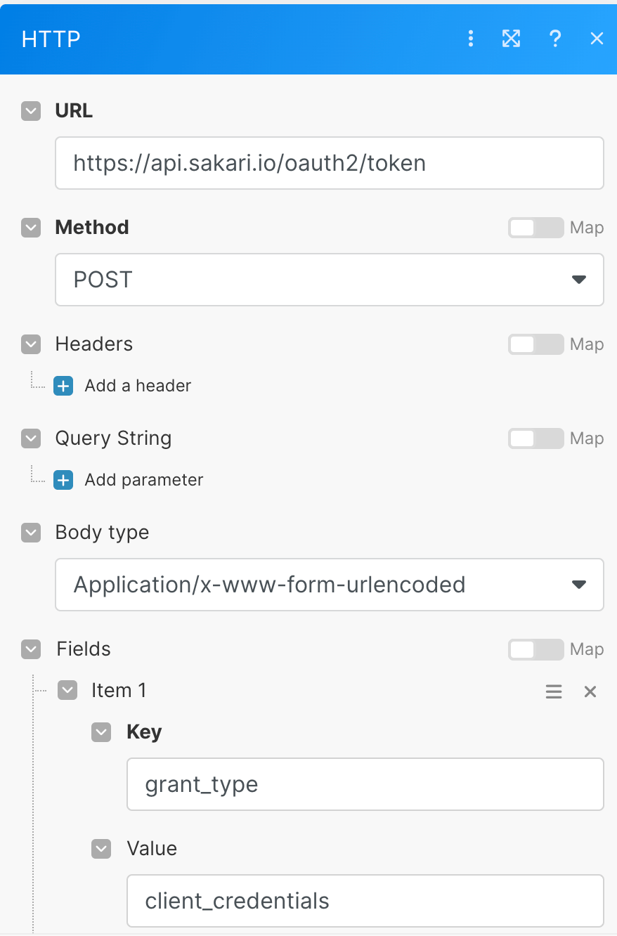 http make.com post request