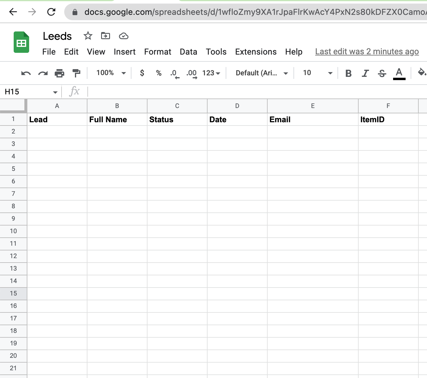 google sheet document
