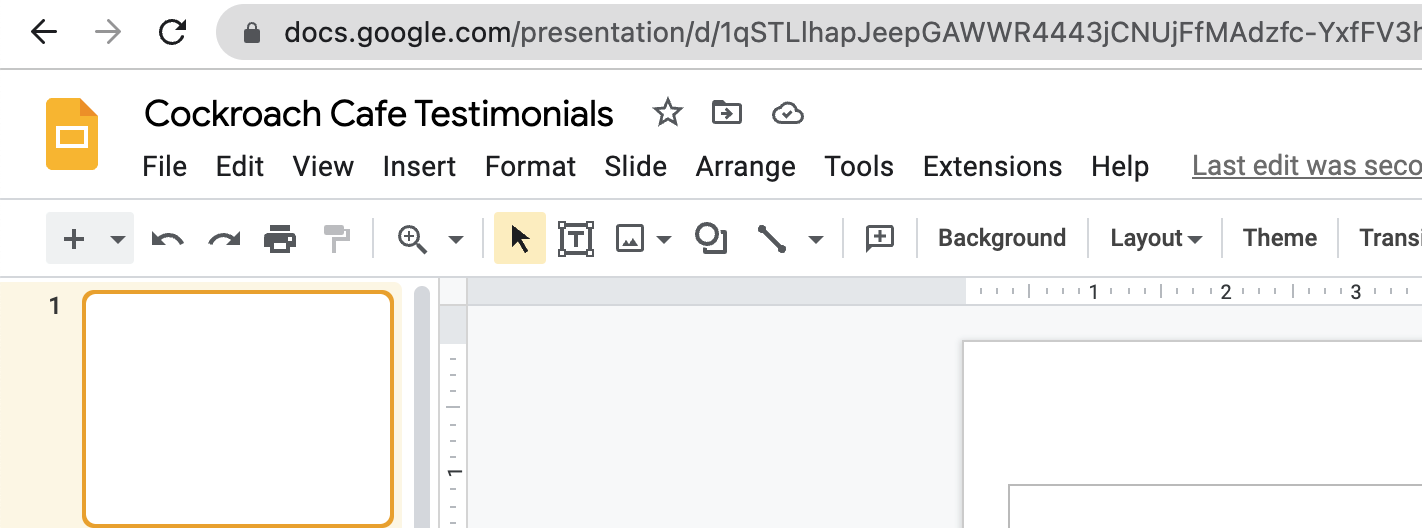 New Google Slide Document