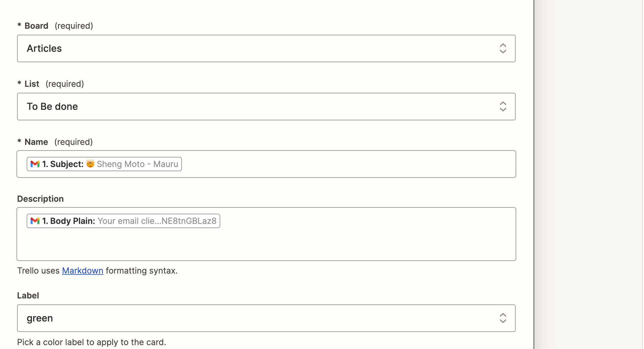 Trello zapier