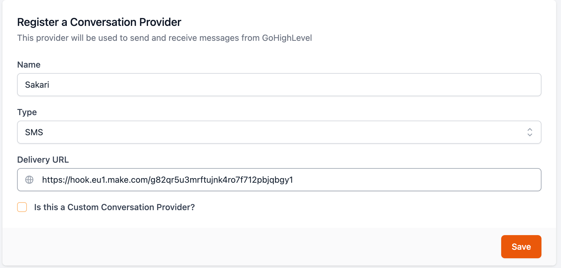 Set up GHL conversation provider
