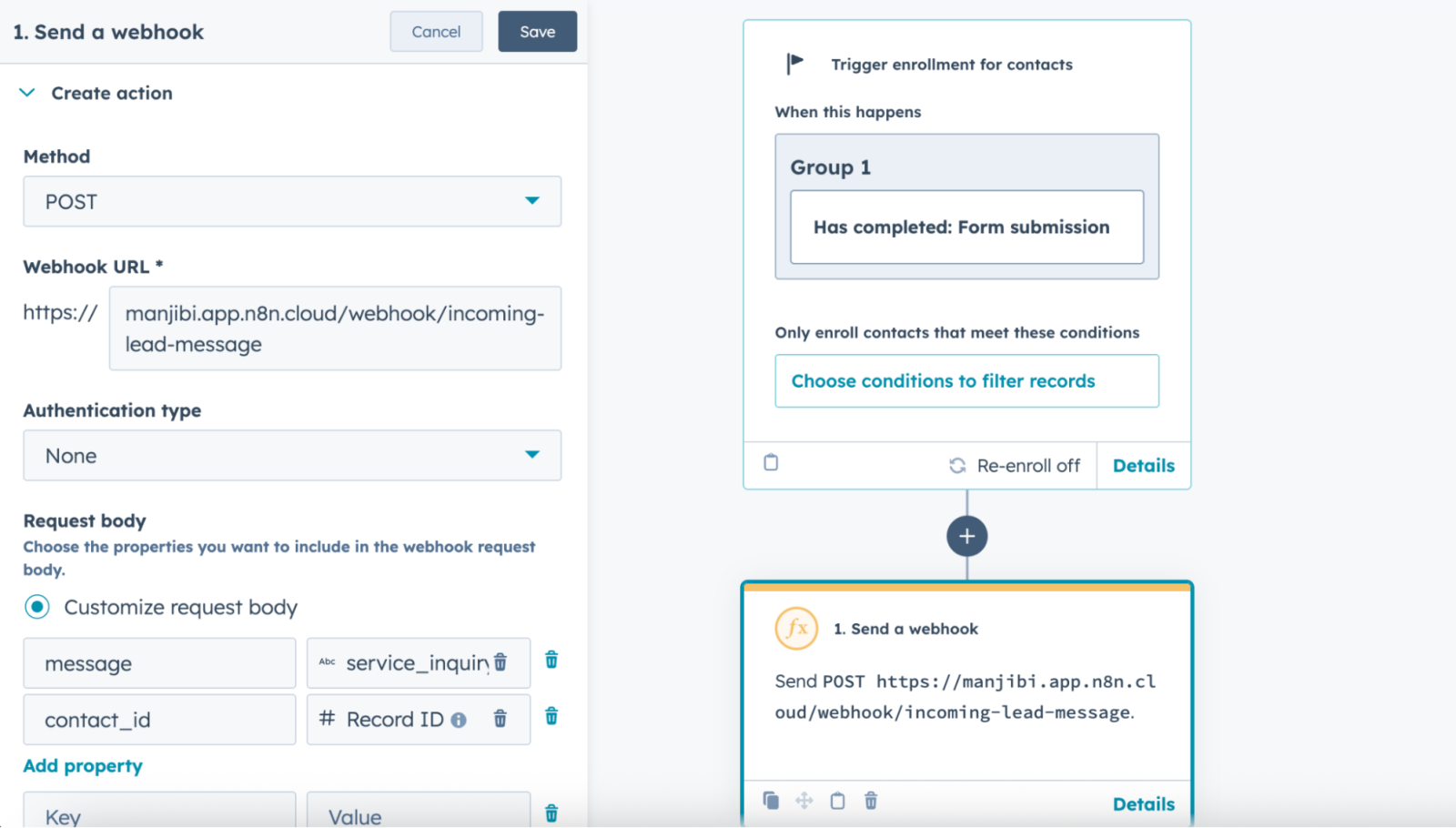 The Hubspot Outgoing webhook
