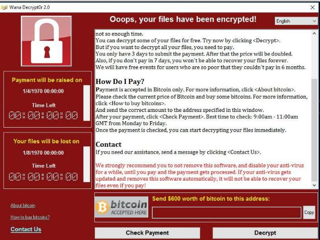 Wannacry 2 tor message